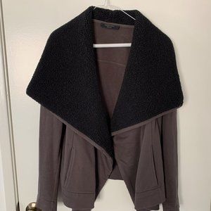 AllSaints - Grey Jacket with Black Fleece (M)